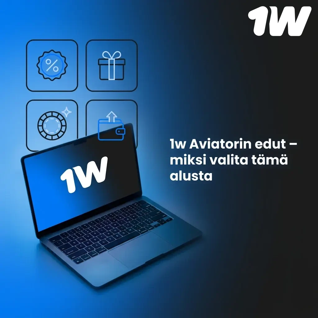 1win Aviator game interface showing high RTP, mobile compatibility, and dual betting features for Finnish players.