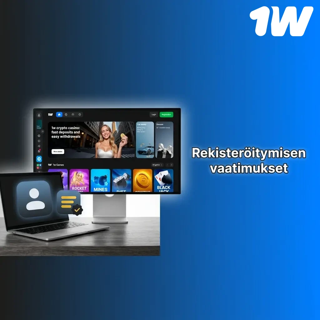 Online casino registration requirements checklist showing age 18+, one account per person, and valid ID rules for Finnish players.