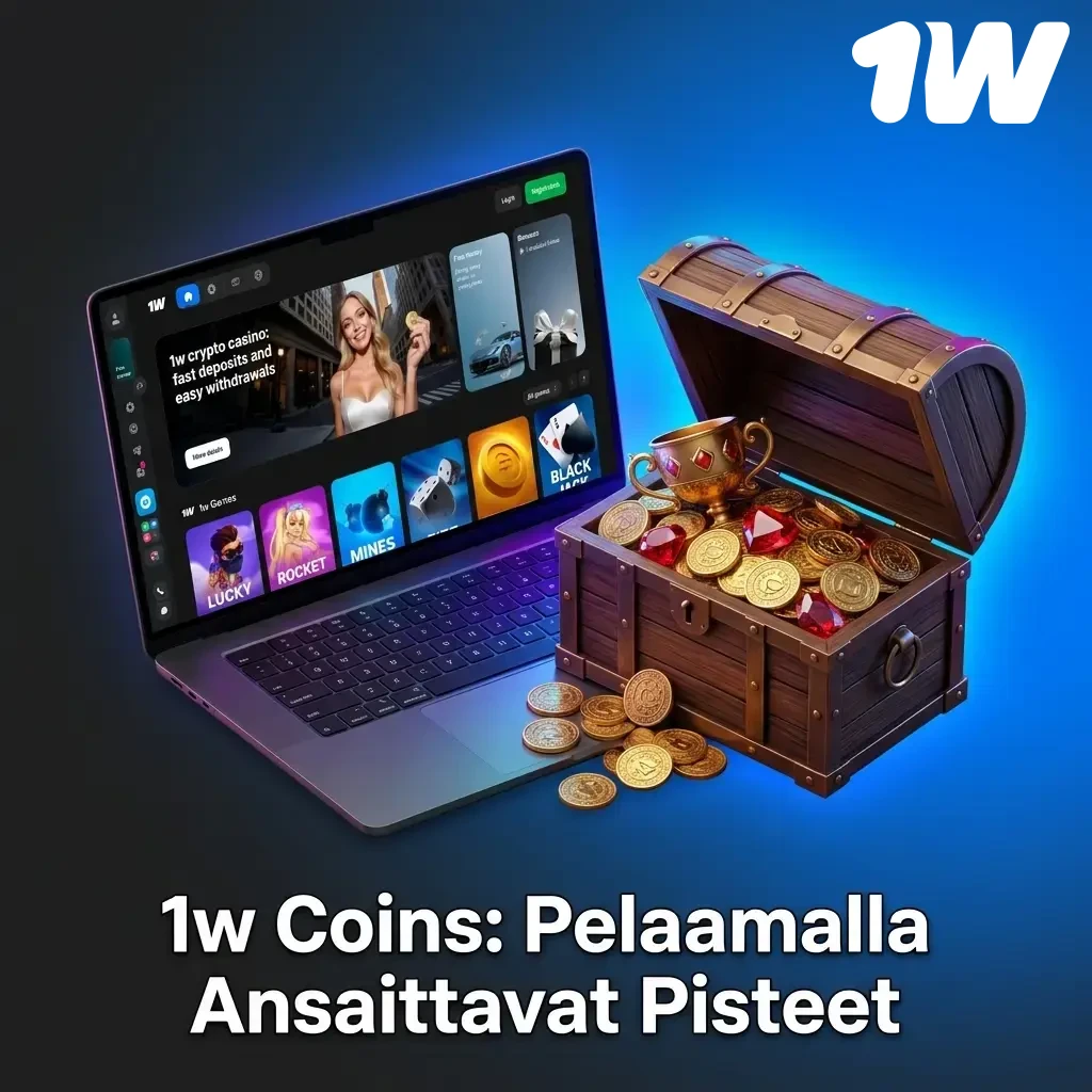 1w Coins – ansaitse pisteitä vedonlyönnistä, 1w Games -peleistä ja kolikkopeleistä ja vaihda ne oikeaksi rahaksi