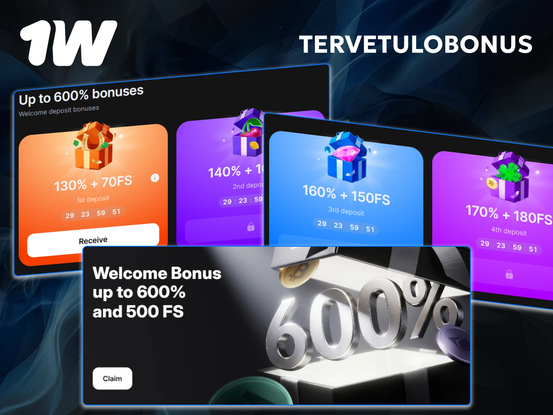 Lunasta massiivinen 1w tervetulobonus ja ensitalletusbonukset aloittaessasi matkasi.