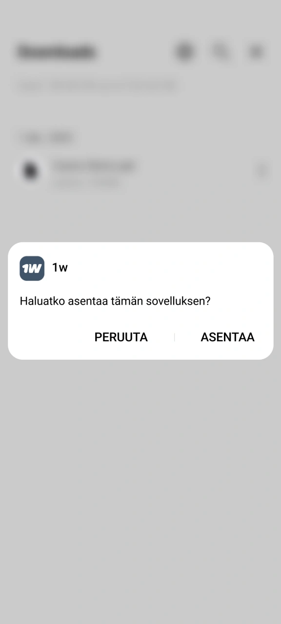 Asenna 1w-sovellus Android-laitteellesi.